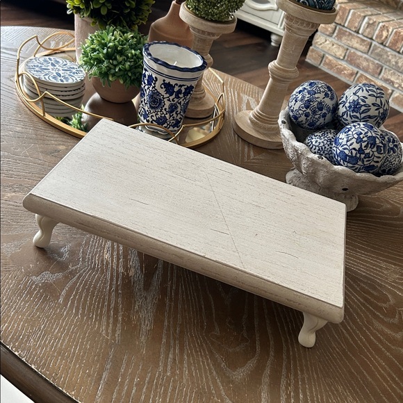 NEW! DISTRESSED Cottage Farmhouse Shabby CHIC WOOD & Metal Foot Display Riser - Picture 6 of 9